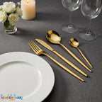 Gold Slim cutlery set, rust resistant stainless steel, a perfect wedding, housewarming, corporate and festival gift