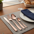 Rose Gold Mirror cutlery set, 24 Pcs family pack, a perfect wedding, housewarming, corporate and festival gift