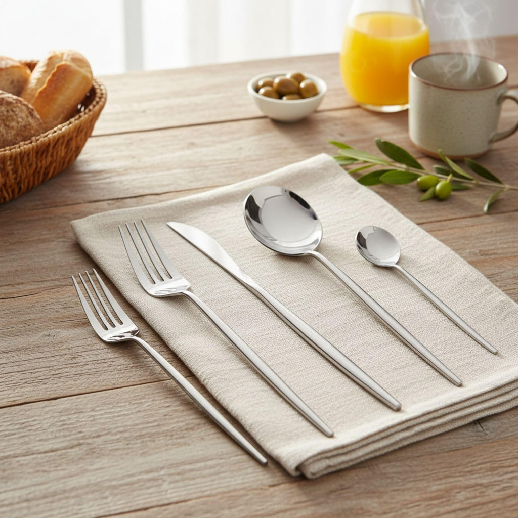 Silver Slim premium cutlery set, rust resistant stainless steel, a perfect wedding, housewarming, corporate and festival gift