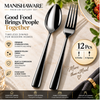 Black Fork & Spoon Set Mirror Design – MANISHAWARE stainless steel cutlery