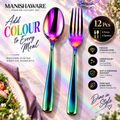 Rainbow Fork & Spoon Set Mirror Design – MANISHAWARE stainless steel cutlery