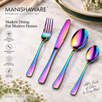 Rainbow Royal Cutlery Set Mirror Design – MANISHAWARE stainless steel cutlery
