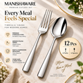Silver Fork & Spoon Set Mirror Design – MANISHAWARE stainless steel cutlery
