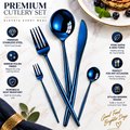 Blue Premium Cutlery Set Slim Design – MANISHAWARE stainless steel cutlery