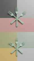 Matte Mint Green Designer Fork Trio